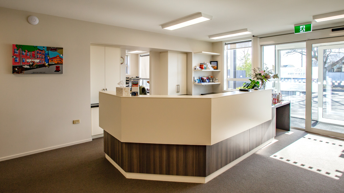 Front desk and reception area